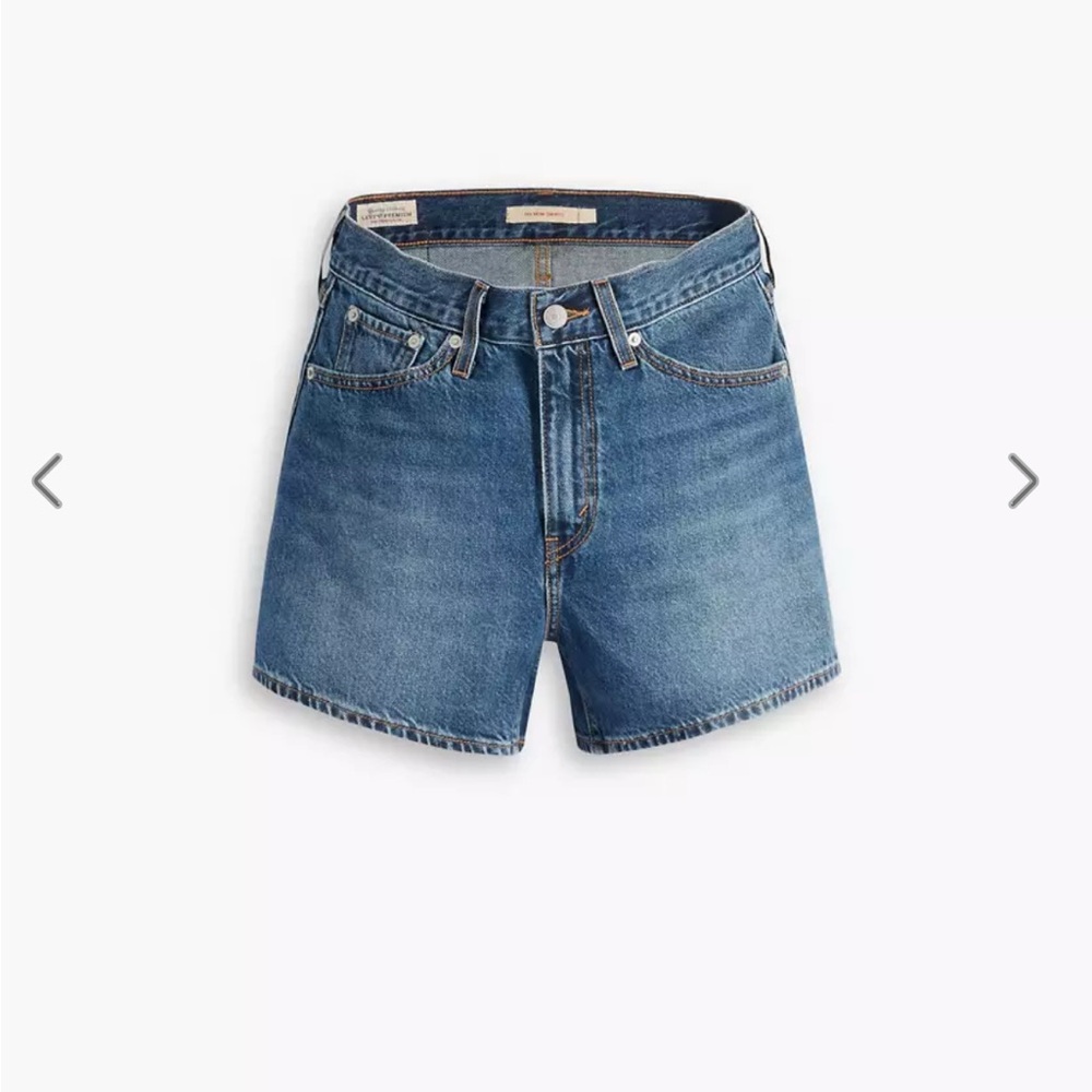 Levi's Blue High Rise Mom Jean Shorts